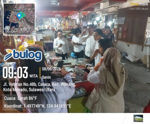 BULOG SulutGo-Satgas Pangan Cek Harga Beras di Pasar Bersehati, Ermin Tora Tegaskan Komitmen Stabilitas Pangan