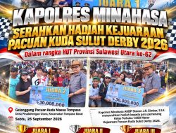 Kapolres Minahasa Steven Simbar Serahkan Hadiah Sulut Derby 2026, Sportivitas Jadi Semangat Pacuan Kuda