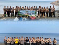 Green Policing Polresta Manado: Kapolresta Pimpin Aksi Bersih Pantai, Kepedulian Lingkungan Jadi Prioritas